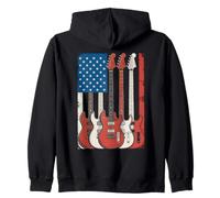 Guitares drapeau américain Musicien patriotique Sweat à Capuche