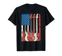 Guitares drapeau américain Musicien patriotique T-Shirt