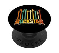 Guitares drôles Rockstar pour Enfants, Groupes Rock'n Roll, Punk Gothique PopSockets PopGrip Adhésif