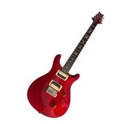 Guitares électriques à corps solide, double humbucker et chevalet trémolo, guitare électrique ambidextre for scène studio, acajou palissandre, 6 cordes rouge translucide
