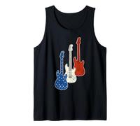 Guitares patriotiques drôles du 4 Juillet Drapeau des États-Unis Débardeur