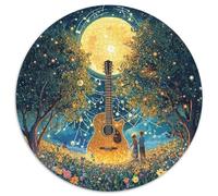 Guitares Puzzle Rond De 1000 Pièces pour Musik Violin Kunst Décompression Progressive Activité Familiale 1000pcs (67.5x67.5cm)