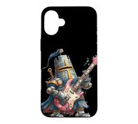 Guitariste blindé Amusant avec Guitare pour Les Amateurs de Chevaliers Coque pour iPhone 16 Plus