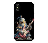 Guitariste blindé Amusant avec Guitare pour Les Amateurs de Chevaliers Coque pour iPhone X/XS