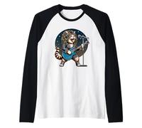 Guitariste Chat 80s Hair Glam Heavy Metal Rock Musicien Manche Raglan