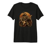 Guitariste de Gengis Khan, Fan d'histoire drôle, Guitare mongole T-Shirt Haut de Gamme