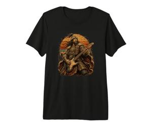 Guitariste de Gengis Khan, Fan d'histoire drôle, Guitare mongole T-Shirt Haut de Gamme