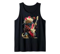 Guitariste Dragon Barbu Jouant de la Guitare Rose Saint-Valentin Débardeur