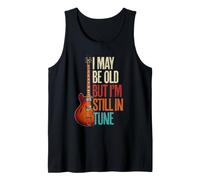 Guitariste Humour I May Be Old But I'm Still in Tune Débardeur