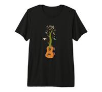 Guitariste La Nature Les Oiseaux l'arbre Guitare T-Shirt Haut de Gamme