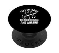 Guitariste Louange et Culte Musicien Chrétien PopSockets PopGrip Adhésif