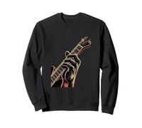 Guitariste Main sur Touche Electrique Rock Blues Sweatshirt