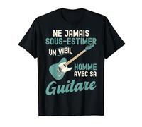 Guitariste Musique Un Vieil Homme Avec Sa Guitare T-Shirt