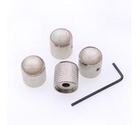 Guitarists' Choice Lot de 4 boutons de commande chromés bombés conçus pour s'adapter aux arbres standard de 6 mm sur guitares (argent)