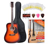 Guitarre Acoustique Dreadnought Sunburst Set Housse Accordeur Cordes Plectres