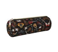 Guitars Étui en cuir avec fermeture éclair pour stylos à bille et stylos à bille Motif grain doux