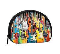 Guitars Minis Sac de rangement Shell Wallet Petit porte-monnaie avec fermeture éclair Petit portefeuille pour clés de monnaie Vous pouvez également ranger tous les petits objets que vous voulez, Noir
