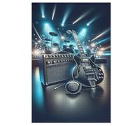 Guitars Puzzles en Bois 1000 Pièces Adultes, Poster Jigsaw Puzzle, Design Unique Jouet ÉduChatif pour Adolescents Et Enfants 78×53cm