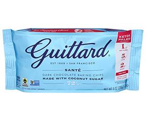 Guittard Chocolate Chips Santé - Chocolat Noir à 72% avec Sucre de Coco, 255 g - Compatible Keto & Paleo, Sans Sucre Raffiné - Saveur Intense avec des Notes de Vanille