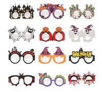 Guittly Lot de 24 lunettes d'Halloween en papier pour enfants et adultes, accessoires de photographie, lunettes fantaisie