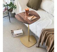 GUIXAN Table d'appoint, Petite Table d'appoint pour canapé, Table de canapé avec Cadre en métal, Table de Chevet pour Petits espaces, Chambre, Salon, entrée (Couleur : Couleur Noyer + Pie