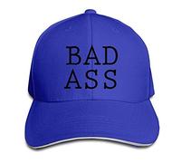 GUIZAZYY Custom Bad Ass T Shirt Darkgrey Adjustable Sandwich Hunting Peak Hat & Cap