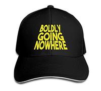 GUIZAZYY Custom Boldly Going Nowhere Adjustable Sandwich Hunting Peak Hat & Cap Black