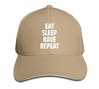 GUIZAZYY Custom Eat Sleep Adjustable Sandwich Hunting Peak Hat & Cap Natural