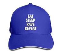 GUIZAZYY Custom Eat Sleep Adjustable Sandwich Hunting Peak Hat & Cap Royalblue