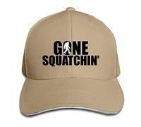 GUIZAZYY Custom Gone Squatchin Adjustable Sandwich Hunting Peak Hat & Cap Natural