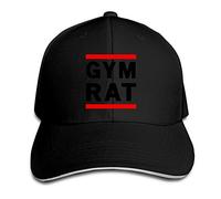 GUIZAZYY Custom Gym Rat Adjustable Sandwich Hunting Peak Hat & Cap Black