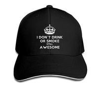 GUIZAZYY Custom I Don¡¯t Drink Or Smoke Still A Wesome Adjustable Sandwich Hunting Peak Hat & Cap Black
