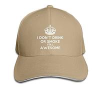 GUIZAZYY Custom I Don¡¯t Drink Or Smoke Still A Wesome Adjustable Sandwich Hunting Peak Hat & Cap Natural