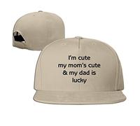 GUIZAZYY Custom I'm Cute My Mom's Cute My Dad is Lucky Adjustable Baseball Hat & Cap