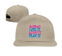 GUIZAZYY Custom Softball Live It Love It Play It Adjustable Baseball Hat & Cap Natural