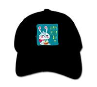 GUIZAZYY Customized Happy Easter Day Beautiful Bunny Geek Hats for Minor Black