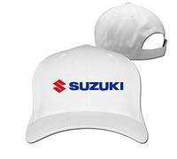 GUIZAZYY Customized Suzuki Motor Corporation Logo Cool 100% Organic Cotton Peak Cap for Boys White