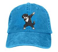 GUIZAZYY Dabbing Bernese Mountain Dog Men's Women's Adjustable Jeans Baseball Hat | Denim Jeanet Trucker Hat