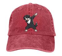 GUIZAZYY Dabbing Bernese Mountain Dog Men's Women's Adjustable Jeans Baseball Hat | Denim Jeanet Trucker Hat