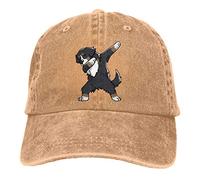 GUIZAZYY Dabbing Bernese Mountain Dog Men's Women's Adjustable Jeans Baseball Hat | Denim Jeanet Trucker Hat