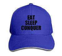 GUIZAZYY Eat Sleep Conquer Sandwich Peaked Hat Cap RoyalBlue