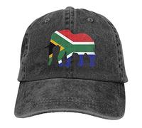 GUIZAZYY Elephant South Africa Flag Cute Adjustable Cap for Men&Women 100% Cotton Black