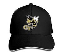 GUIZAZYY GA Tech Yellow Jackets Paul Johnson Atlanta Sandwich Caps Black