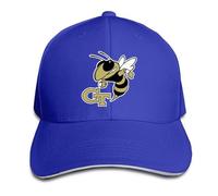 GUIZAZYY GA Tech Yellow Jackets Paul Johnson Atlanta Sandwich Caps Royalblue