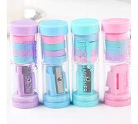 Guizhou Taille-crayon de couleur bonbon avec gommes Kawaii Taille-crayon pour filles Cadeaux Fournitures scolaires