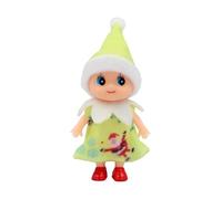 GUIZIYAO Poupée Elfe de Noël, Mini Poupée Émulée, Bébé Lutin Farceur, Nouveauté Jouet pour Garçons Et Filles, Cadeau De Noël (Jaune)