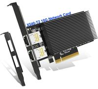 GUJL-10Gb Dual Lan Base-T Pci-E Network Card,Intel X540 Controller,10Gbps Ethernet Adapter,2 * 10Gbe Rj45 Port,10G Nic Card,Support Windows/Windows Server/Linux/Vmware/Esx
