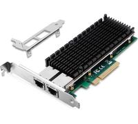 GUJL-Carte Réseau 10Gb Pcie Pour Intel X540-T2,Carte Lan 10G Avec Contrôleur Intel X540,2 Ports Rj45,Adaptateur Ethernet Pci Express X8,Compatible Avec Windows/Windows Server/Linux/Freebsd.