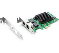 GUJL-Carte Réseau Gigabit Pcie Pour Intel E1G42Et-82576 Chip,Dual Rj45 Ports,1Gbit Pci Express Ethernet Lan Card,10/100/1000Mbps Nic Pour Windows Server,Win8,10,Xp,Linux