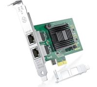 GUJL-Gigabit Pcie Carte Réseau Intel 82576-E1G42Et Chip,1Gb Carte Réseau Convergé(Nic) Ethernet Pci Express 2.0 X1 Lan Adaptateur,Dual Rj45 Ports Pour Windows Server,Linux -